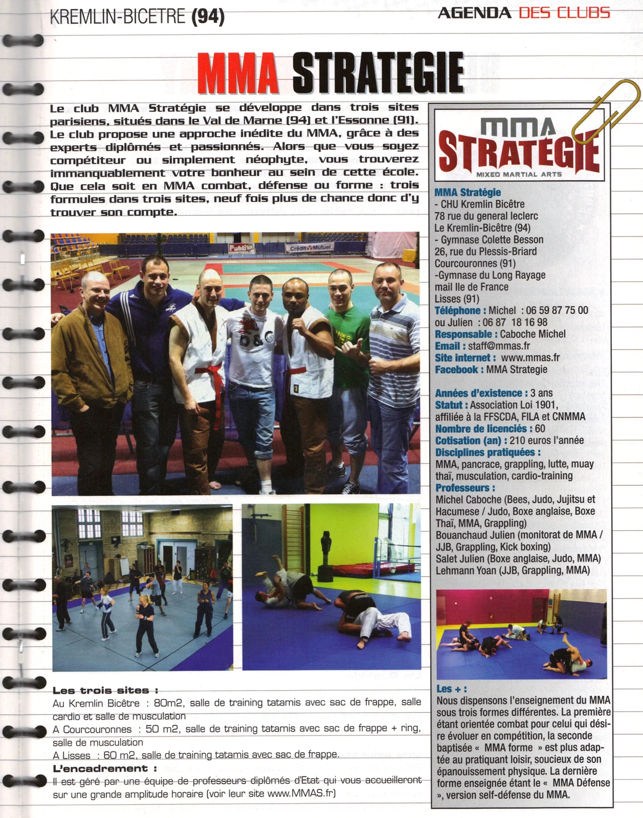 Article de presse Fight Sport sur MMA Stratégie
