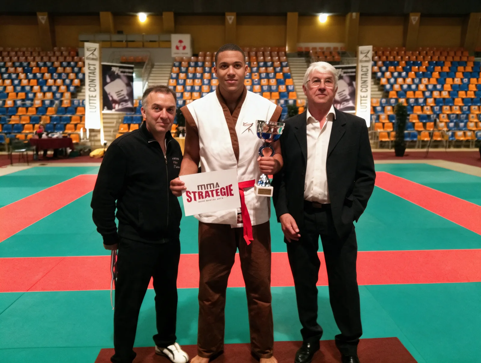 Cyril Gane sur le podium, Coupe de France 2012